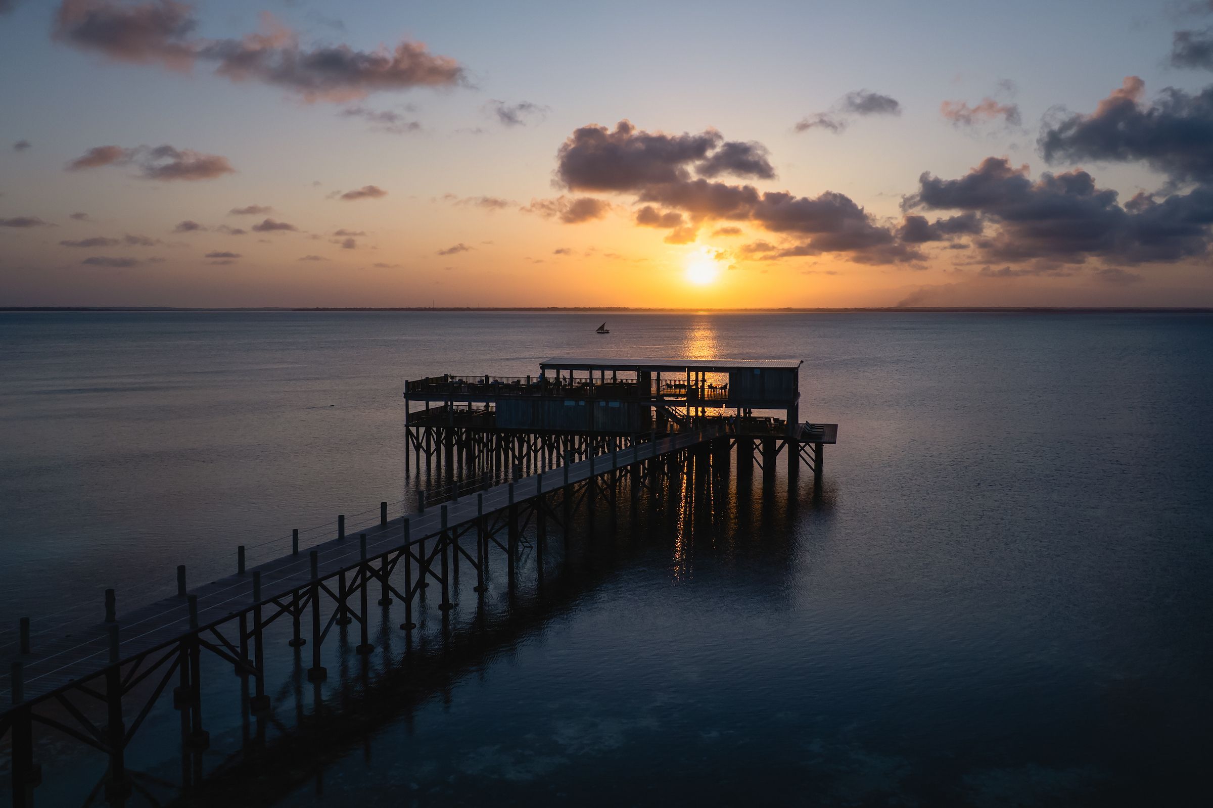 120 m jetty bar at sunset